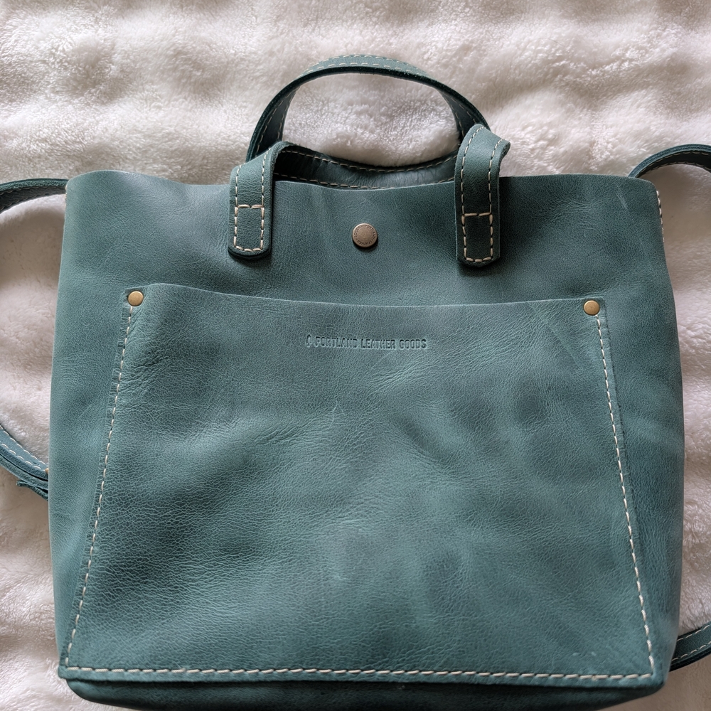 Portland Leather Goods Mini Crossbody Tote – Reef Green Full Grain Leather -BNNU - Picture 7 of 10